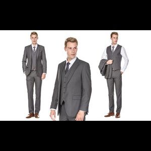 COPY - Braveman 3pc grey slim-fit Suit Sz 40L